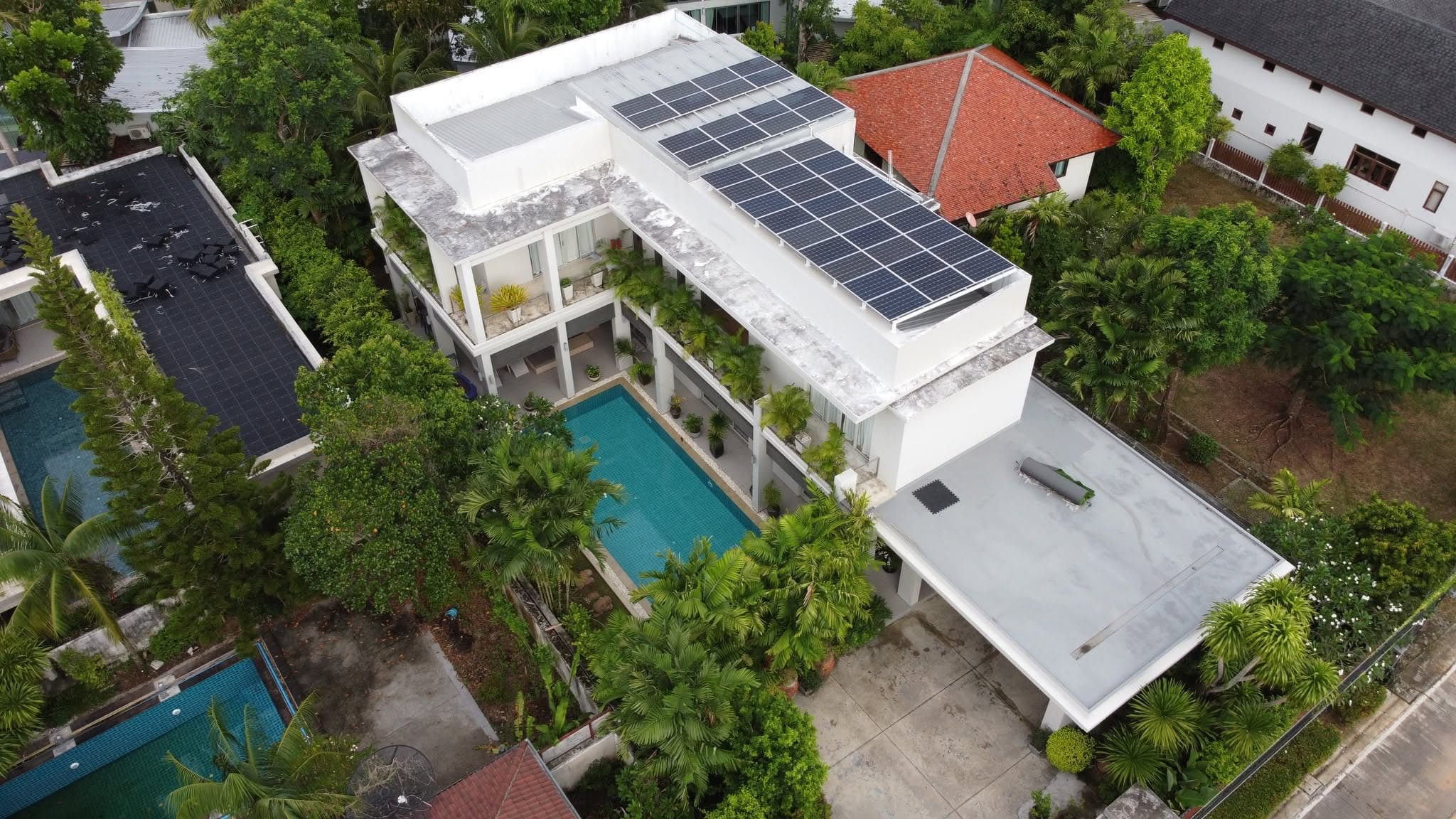 Final solar system overview at Khun A's completed project