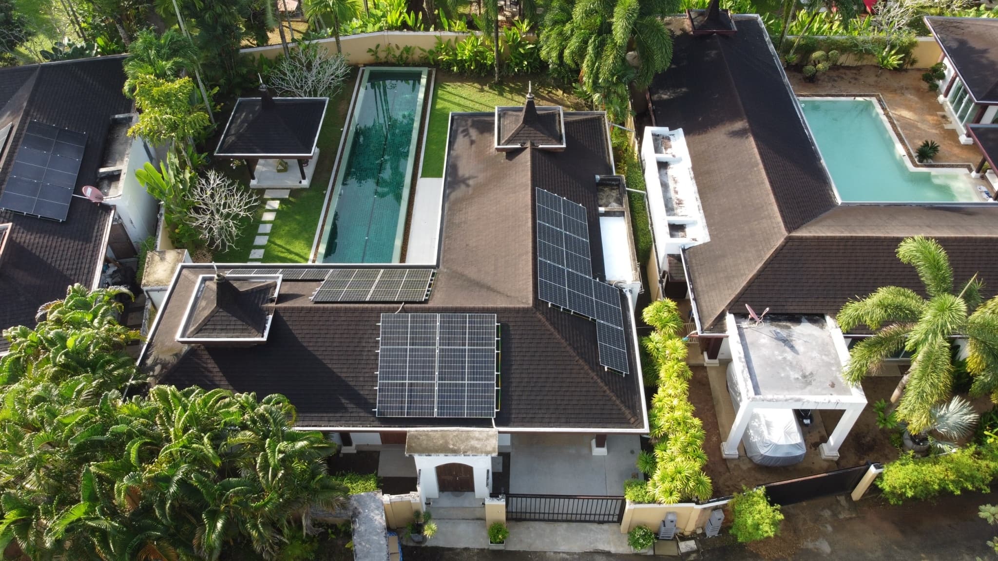 Pool Villa at Boat Lagoon solar rooftop installation — Phuket
