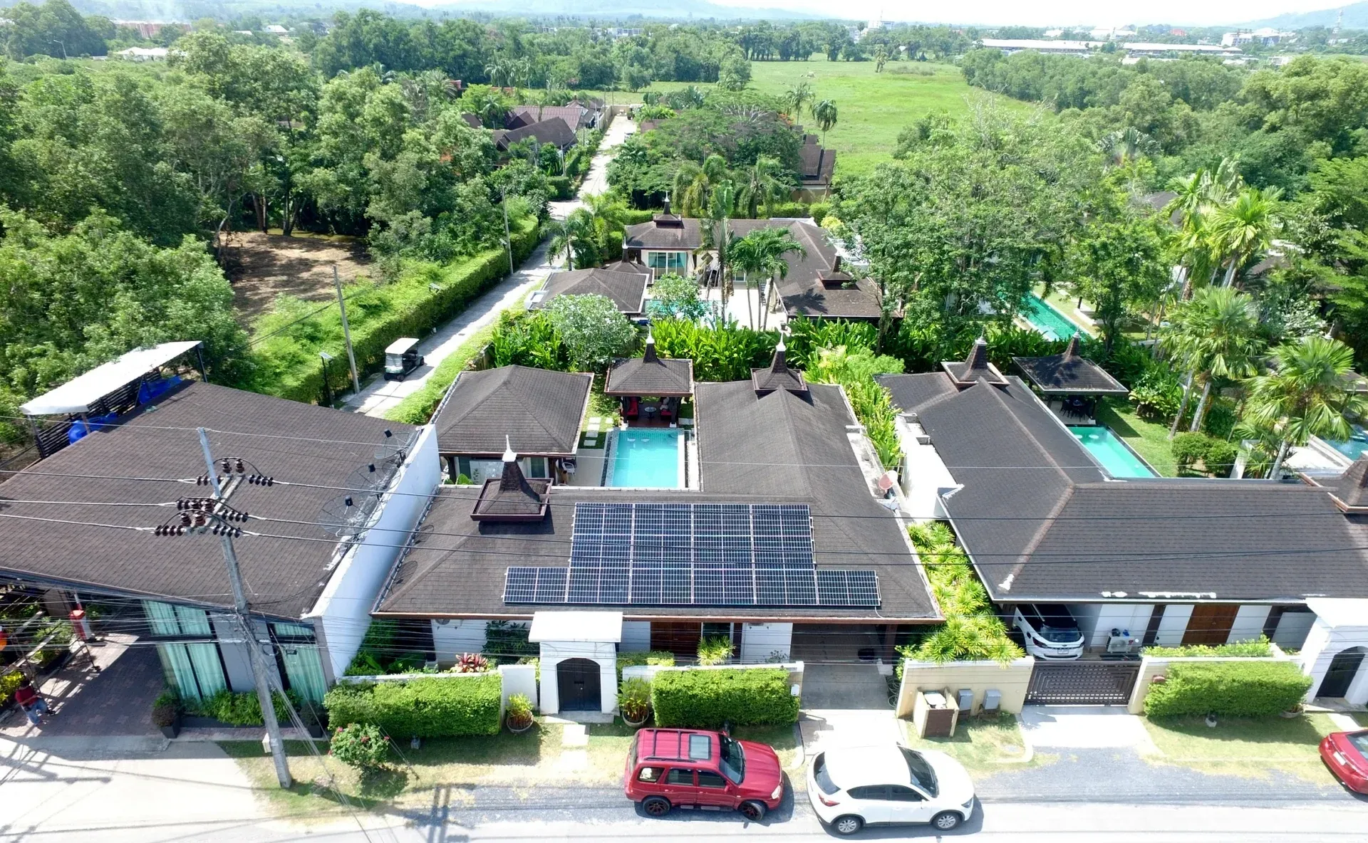 Baan Thai Surin Villa D4 solar rooftop installation — Phuket