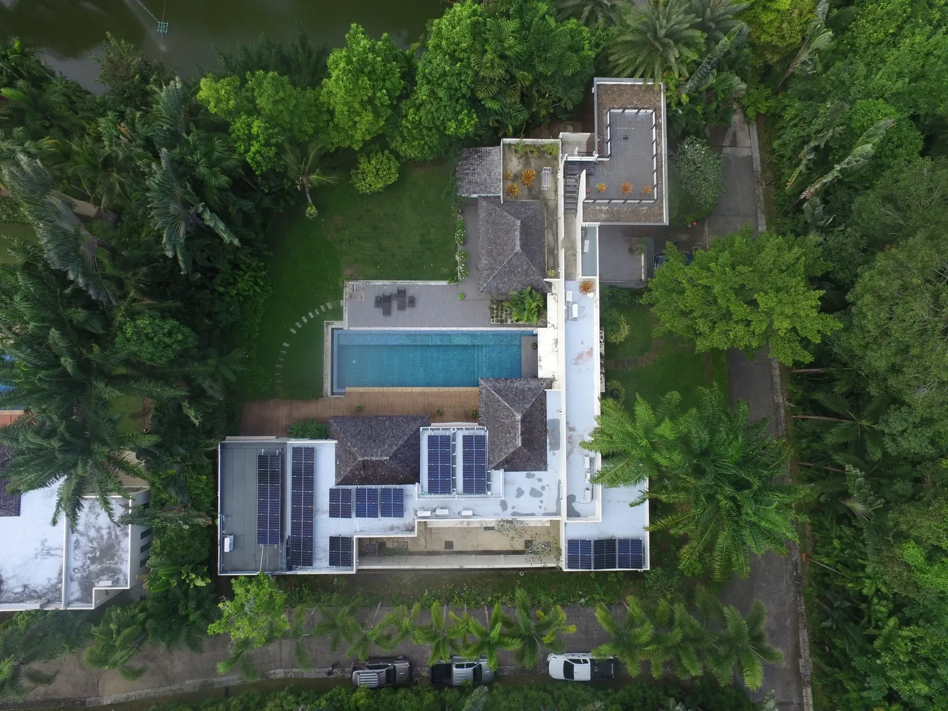 Layan Estate Villa B solar rooftop installation — Phuket