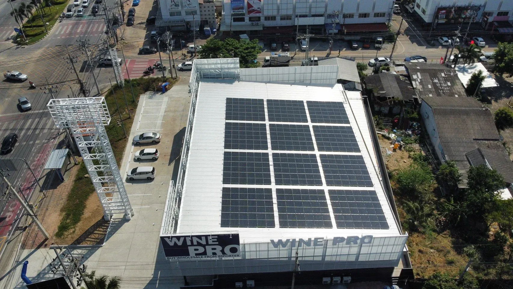 Wine Pro (Pattaya) solar rooftop installation — Chonburi